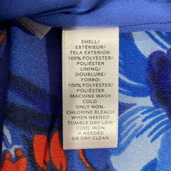 Ann Taylor LOFT Floral Tiered Mini Skirt Blue and Red 14 - Picture 9 of 11